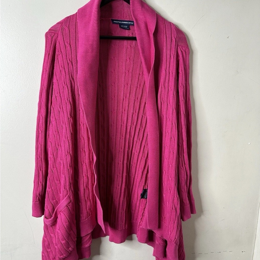 Ralph Lauren Pink Waterfall Cardigan Sweater